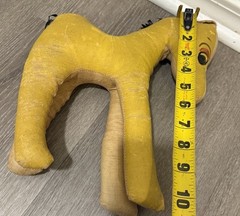 Vintage Yellow Pony Horse Oil Cloth / Painted Horse 1950s Stuffed Toy Animal