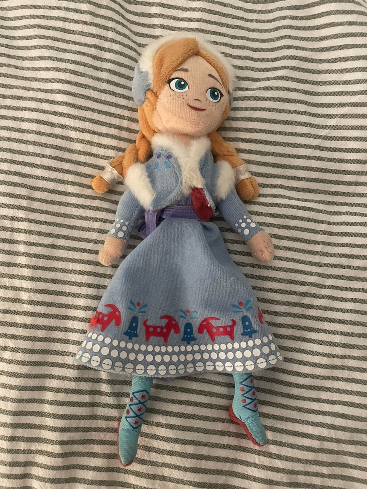 RARE 2017 Disney Olaf’s Frozen Adventure 10″ Plush Anna | Stuffed doll Pigtails