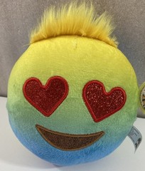 EMOJI smiley Face w/Hearts Eyes 5″ plush NWT
