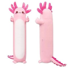 35.4inch Cute Axolotl Stuffed Animal Plush Pillow, Soft Kawaii Cat face Newt …