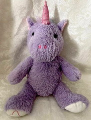 Homerbest 12 Inch Purple Unicorn Pink Horn Ears Nose Embroidered Hearts on Feet