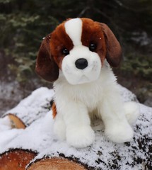 OMA Douglas plush 16″ long ST. BERNARD stuffed animal dog cuddle toy saint puppy