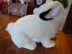 2 Stuffed Plush Easter Bunnies Baby Bunny attached to Mother Bunny 18″ NWOT