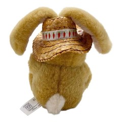 Vintage Fiesta 7.5″ Bunny Rabbit Plush w/ Straw Hat & Carrot Paws Easter Spring