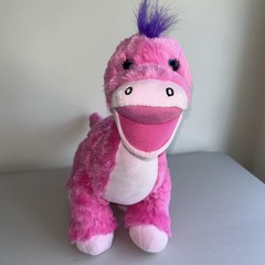 Build a Bear Pink Apatosaurus Pink Dinosaur 16” Plush Blue Eyes Standing 4 Legs