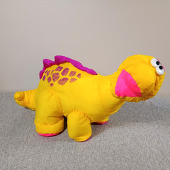 VTG Fisher Price Dino-Roars Yellow Dinosaur Plush 1992 Parachute Nylon Toy