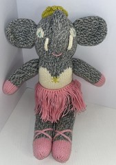 Blabla Knit Elephant Doll Kids ~ 14” Ballerina Pink Tutu 100% Cotton Handmade