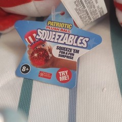 Magic Seasons Squeezable Patriotic Star Plush Ball Blue Red White Ages 8+