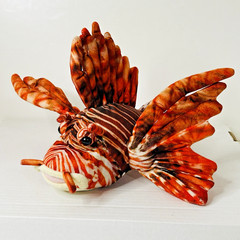 Lionfish Striped 11″ Plush Fish Red Orange Realistic Stuffed Animal Toy Ganz HTF