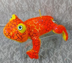 Classic Toy Company Frog Plush Orange Yellow Blue Eyes 14″ Stuffed Plushie Toy