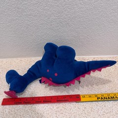 Vintage 1994 Applause Graduation Dinosaur Plush Blue Pink Cap 18” Long