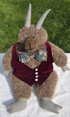 Handmade Ram Goat Plush Mythical Stuffed Animal One Of A Kind Plush 24in Long