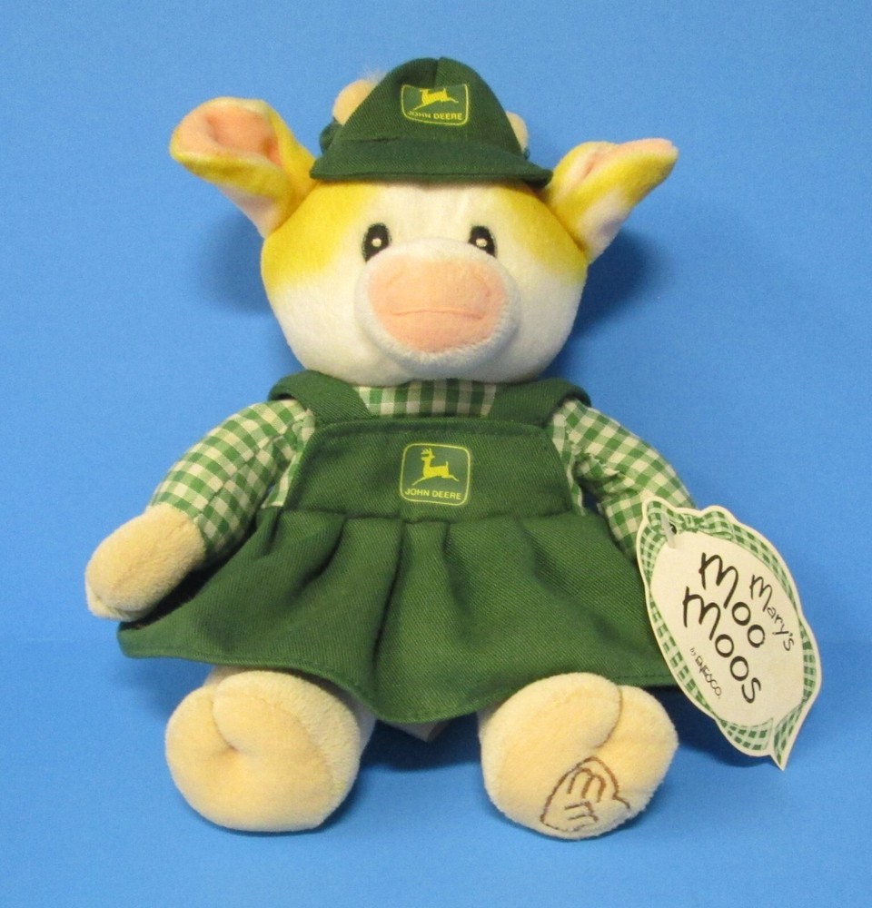 1999 Enesco Mary’s Moo Moos John Deere small plush stuffed girl cow w/ tags