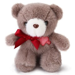 4.7 Inch Teddy Bear Plush Stuffed Animal Heart Bow Tie Gift Brown