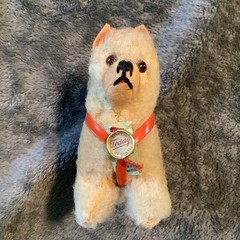Vtg Hermann Teddy Original Dog Wool 1940’s 1950’s 5” Long / 4” Tall Malamute?