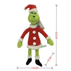 13″ Grinch Plush Doll Christmas Stuffed Animal Soft Toy Holiday Gift Kid Decor