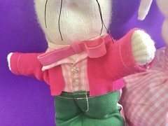 Bunny Plush Lot White Handmade Family Mom & Dad Nylon Easter Rabbits