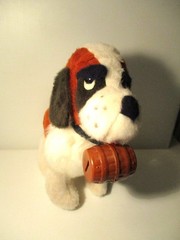 VINTAGE ANIMAL FAIR LARGE Great ST BERNARD DOG PUPPY Plush George W Tag 15″ High