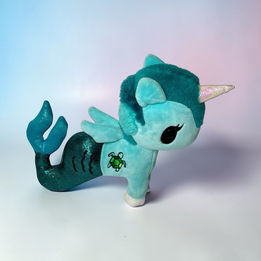 Cerulean Tokidoki Mermicorno Plush, Teal Turtle Mermaid Stuffed Animal 8″ No Tag