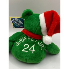 VTG Salvinos Bamm Beanos Ken Griffey Jr 24 Christmas Green Bear Plush Toy Tag