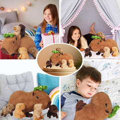 5 in 1 Capybara Plush Toy Set with 4 Baby Capybaras – Perfect for Kids!