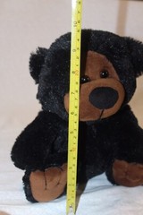 Black Bear Plush Jet Black And Brown 10” (no White Flecks)