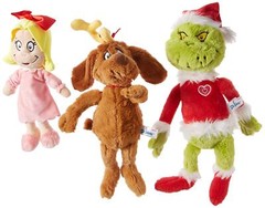 Dr Seuss Holiday Plush Collection Grinch Santa Cindy Lou Who Max Toy Figures
