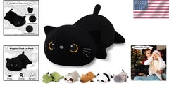 Cute Weighted Black Cat Plushie – Multiple Sizes & Soft, Safe Material (9.8″)