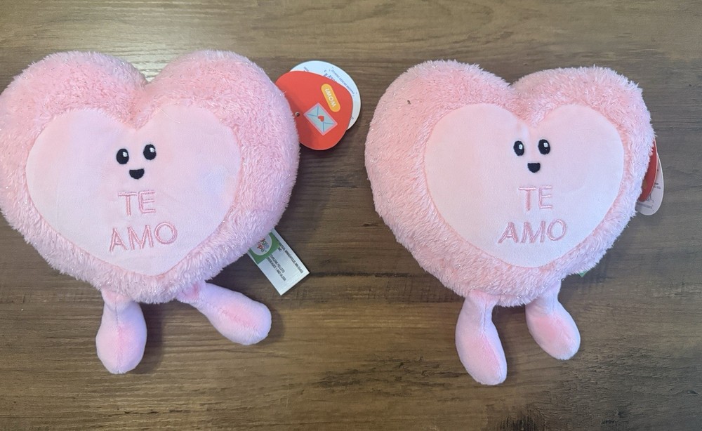 Gigglescape 5″ Sweetheart Candy TE AMO Plush Toy Soft Pink Set Of 2 NWT