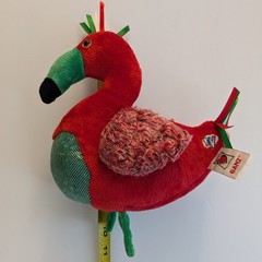 Ganz Webkinz Christmas Holidoodle Plush Red Green Stuffed Animal Bird HM739