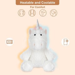 SuzziPals Coolable Warmable Unicorn 10 Inch tall x 10 wide, White