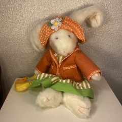 JOSIE Russ Berrie Bunny Rabbit Plush Stuffed Animal Easter Spring Dress 13″