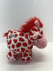 Russ Berrie Red White and Pink Giraffe Plush 7 Inch Stuffed Animal Valentine Toy