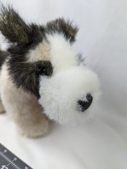 Walmart Terrier Dog Plush 9 Inch Red Heart Bow Tan Black Stuffed Animal Toy