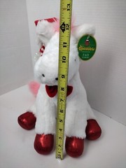 FAO Schwarz Sparklers Wear and Share 12” Plush Pony w/pink tail Santa Hat