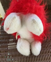Commonwealth of Pennsylvania Vintage White Plush Dog Red Fluffy Stuffed Animal