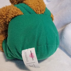 Kohls 14″ Corduroy Bear Stuffed Toy Plush Teddy Green Overalls