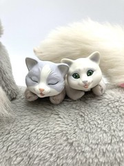 1992 Kitty Surprise Gray Cat With 2 Kittens Vtg Hasbro Plush Just Play Pink Bows