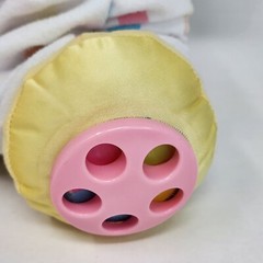 VINTAGE 1987 AMTOY ACTIVITY BAGGIE BUNNY STUFFED ANIMAL PLUSH TOY RATTLE MIRROR