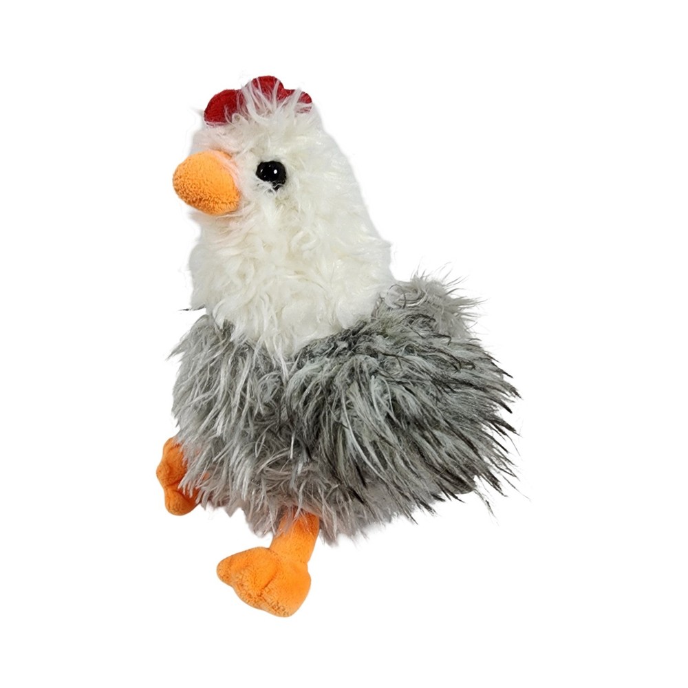 Walmart Shaggy Rooster Plush Stuffed Animal White Grey 8 Inch WALMART332049-0923