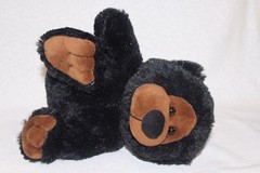 Black Bear Plush Jet Black And Brown 10” (no White Flecks)