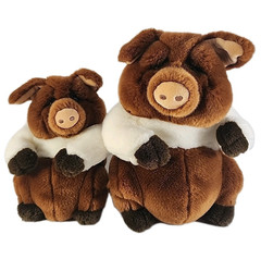 Fremont Pigs 2 Dakin Lou Rankin Friends Plush Brown White Pig Stuffed Animal Toy