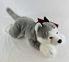 FAO Schwarz Husky Dog Cuddly Ultra-Soft Fur 15″ Stuffed Animal Plush Toy