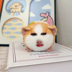 Funny Guinea Pig Plushie Can Record Sounds & Make Expression Keychain Charm