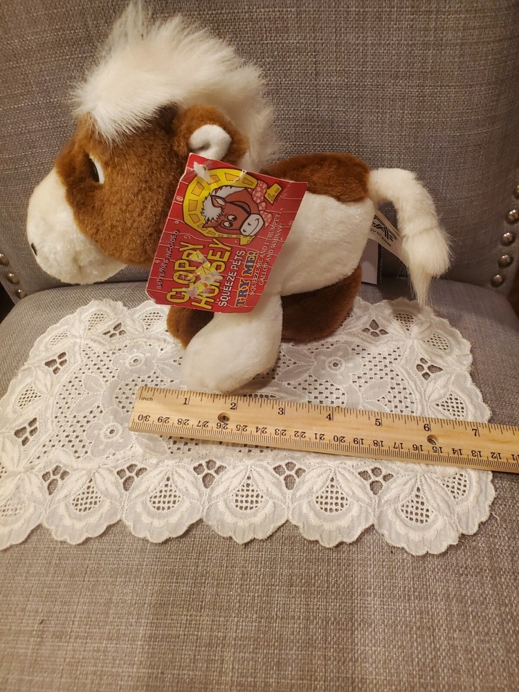 Cloppy Horse plush, vintage, squeeze pet talking, sounds are clear, tags