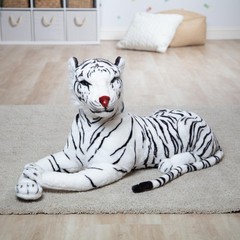 Melissa Doug Giant Siberian White Tiger – Lifelike Stuffed Animal