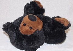Black Bear Plush Jet Black And Brown 10” (no White Flecks)