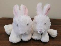 Ganz Webkinz Lot of 2 White Rabbits HM078 & HS078 Plush Stuffed Animals No Codes