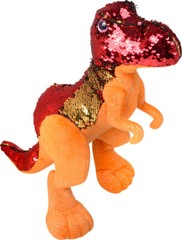 15″ T-Rex Dinosaur – Reversible Sequins – Orange, Red, Gold
