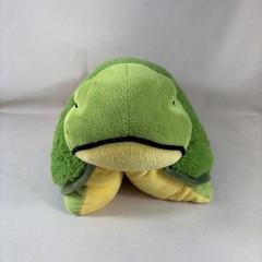 Pillow Pets Turtle 18” Green Plush 2010 Retired Stuffed Animal Foldable Toy